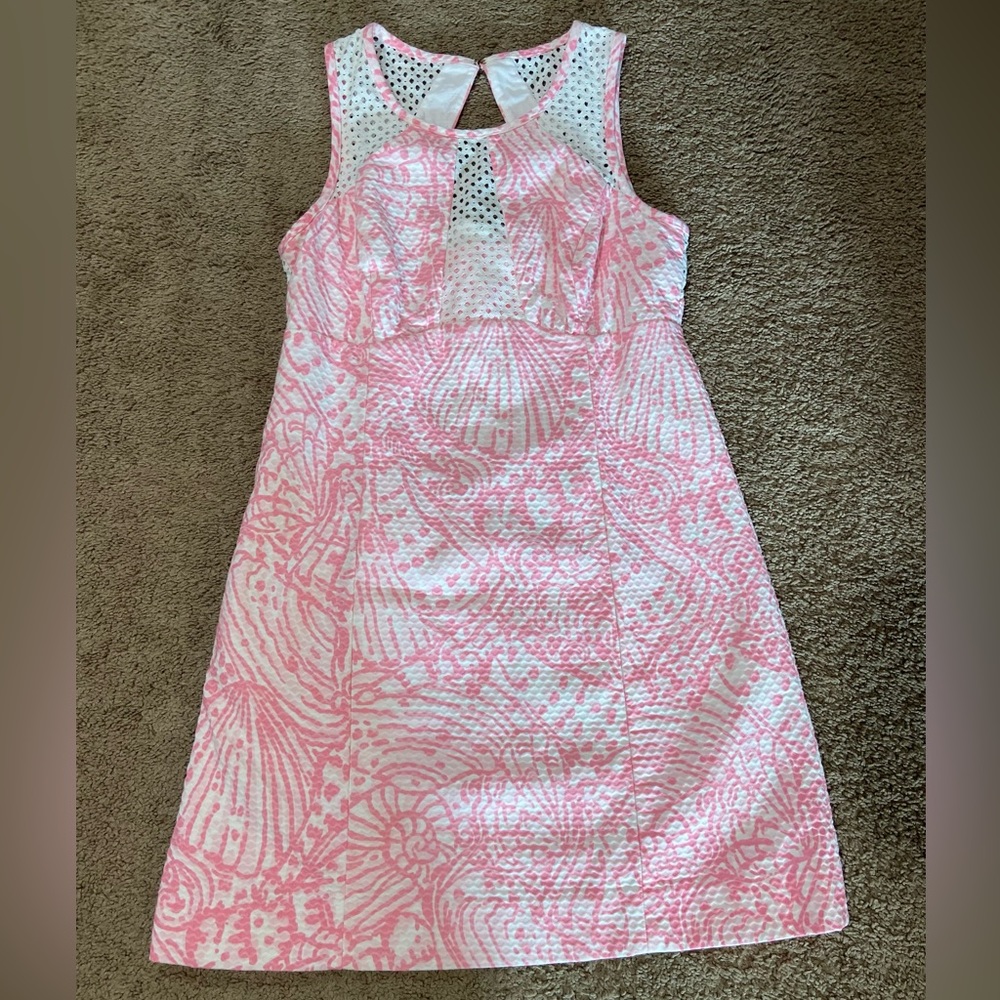 Lilly Pulitzer Kaylee Shift Dress Hubba Bubba Sea Cups Women’s Size 6 Cotton